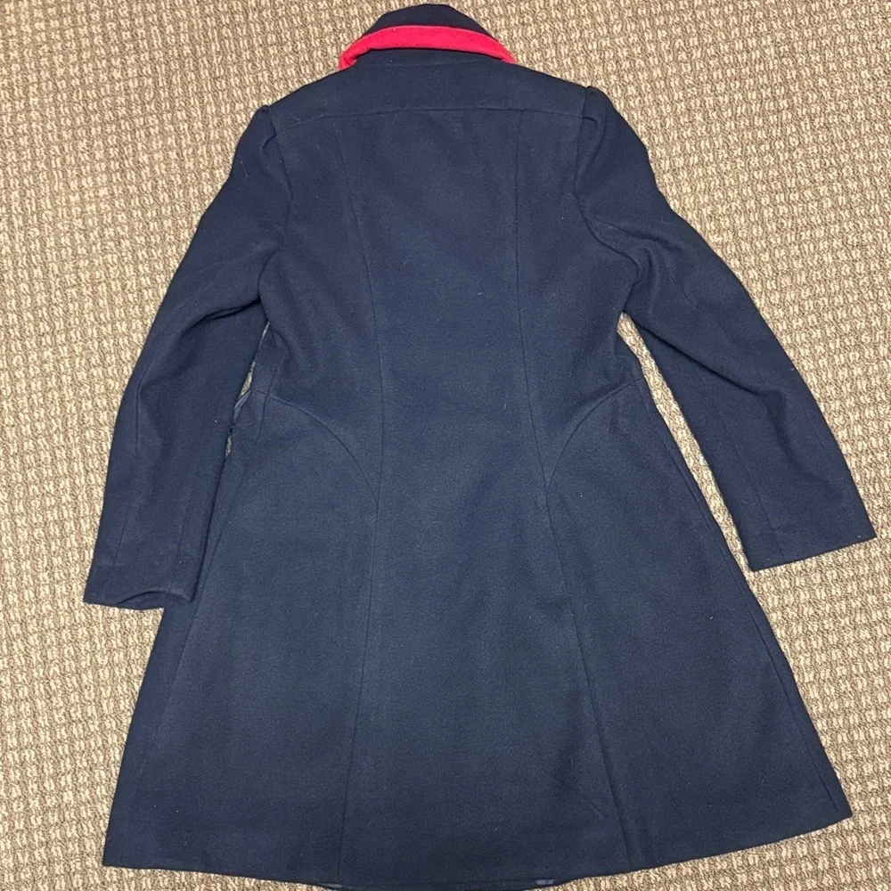Rothschild Girls Navy Pea Coat w/Red Details Easter Holiday Party Wear